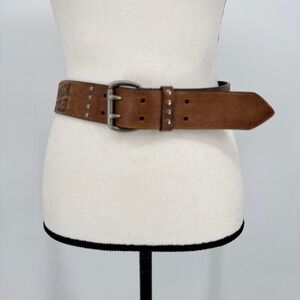 Harley Davidson Men's 30 Brown Studded Brown Leather Belt 97652/04V